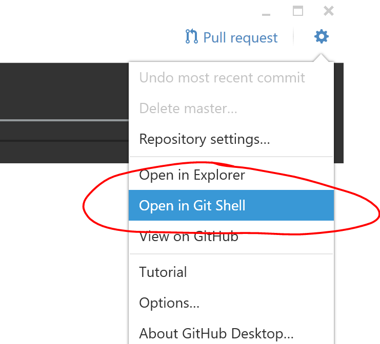 Open Git shell