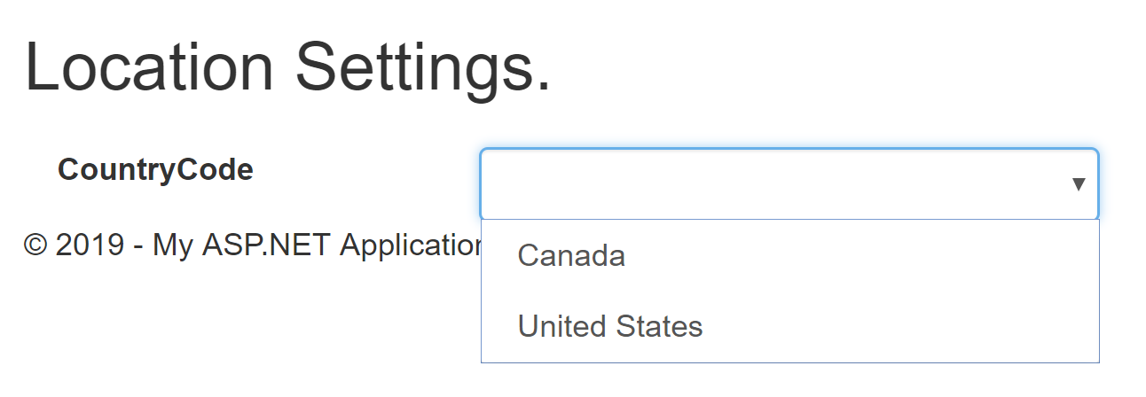 Country Dropdown